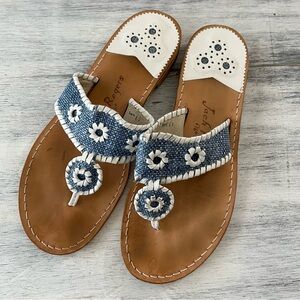 Jack Rogers Women's Blue and White Sandals size 11M
